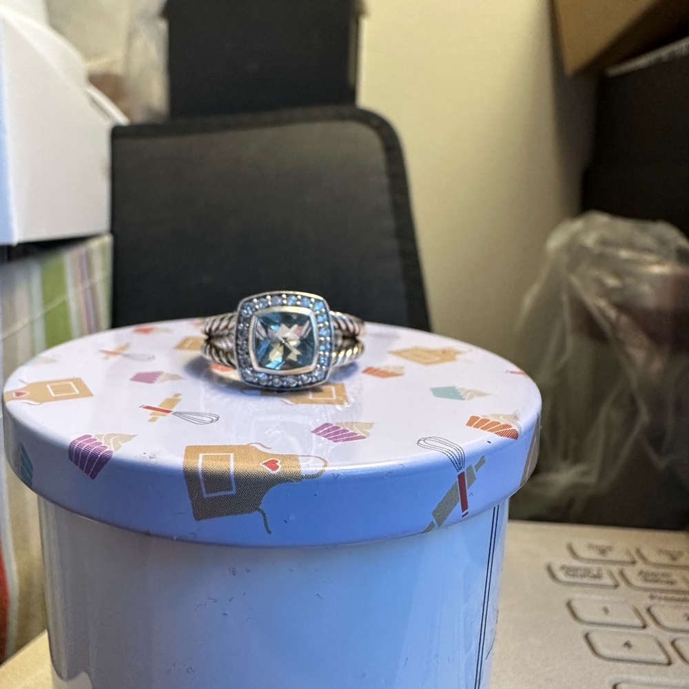 David Yurman Petite Albion Ring In Sterling Prasiolite Pav Diamonds View 6
